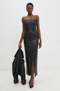 Sukienki - Answear Lab sukienka kolor czarny midi dopasowana - miniaturka - grafika 1