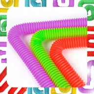 Zabawki sensoryczne - Rurki Tuby Klocki Sensoryczne Rury Pop 50 EL ZESTAW dla Dzieci Antystresowe - miniaturka - grafika 1