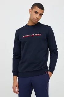 Bluzy męskie - Tommy Hilfiger bluza bawełniana męska kolor granatowy gładka - grafika 1