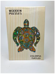 Puzzle Drewniane A4 Kolorowy Żółw - Puzzle - miniaturka - grafika 1