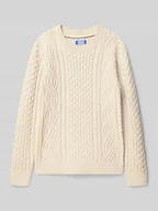 Swetry dla chłopców - Sweter z dzianiny o kroju regular fit z fakturowanym wzorem model ‘Sean’ - miniaturka - grafika 1