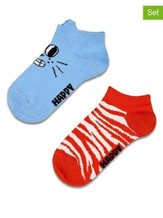 Happy Socks Skarpety (2 pary) "Cat" w kolorze błękitno-pomarańczowym - Skarpetki damskie - miniaturka - grafika 1