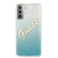 Etui i futerały do telefonów - Guess Etui Glitter Gradient Script do Samsung Galaxy S21+ Niebieski | GUHCS21MPCUGLSBL - miniaturka - grafika 1