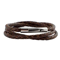 Naszyjniki męskie - König Design skórzany naszyjnik skórzany pasek skórzana bransoletka 6 mm męski naszyjnik 17 cm - 100 cm pleciony, długość: 17 centymetrów, kolor: brązowy - miniaturka - grafika 1