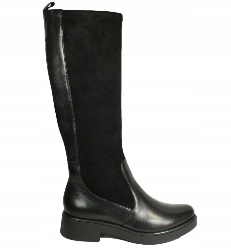 CAPRICE KOZAKI OFICERKI CZARNE SKÓRA NATURALNA ZAMSZ 39 J8A