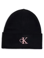 Czapki damskie - Calvin Klein Jeans Czapka damska Kobiety czarny jednolity, ONE SIZE - miniaturka - grafika 1