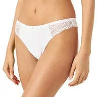 Majtki damskie - women'secret Damskie figi wrazylijskie z bawełny prążkowane z koronkowymi detalami, kość słoniowa, XL - miniaturka - grafika 1
