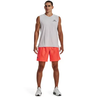 Spodnie sportowe męskie - Męskie spodenki treningowe Under Armour UA Woven Emboss Short - pomarańczowe - UNDER ARMOUR - grafika 1