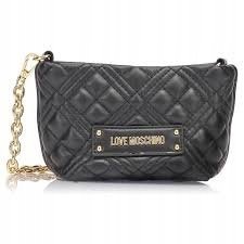 Love Moschino Mini Torebka Czarna na Zamek z Logo M0e