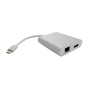 Qoltec Adapter USB-C - HDMI/RJ-45/USB - Kable komputerowe i do monitorów - miniaturka - grafika 1