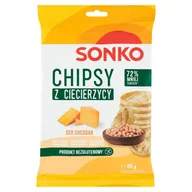 Chipsy - 20x SONKO Chipsy z ciecierzycy o smaku sera cheddar 60g - miniaturka - grafika 1