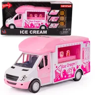Samochody i pojazdy dla dzieci - Samochód zabawka dla dziewczynek lodziarnia, Food Truck lodowy z dźwiękami - miniaturka - grafika 1