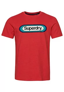 Koszulki męskie - Superdry Vintage Cl Seasonal tee Koszulka męska, Papaja Red Marl, S - grafika 1