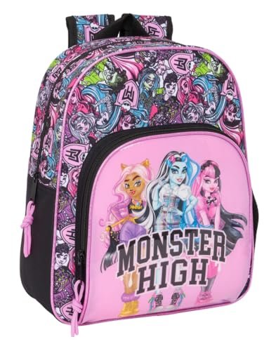 Safta MONSTER HIGH DRAMA - plecak dziecięcy, idealny dla dzieci w różnym wieku, wygodny i wszechstronny, jakość i wytrzymałość, 28 x 10 x 34 cm, Biały, M, Casual