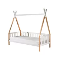 Łóżka dla dzieci i młodzieży - Białe łóżko dziecięce z barierką Vipack Tipi, 90x200 cm - miniaturka - grafika 1