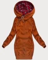 Bluzy damskie - Długa bluza damska karmelowa (AMG-738/1) - LHD - miniaturka - grafika 1