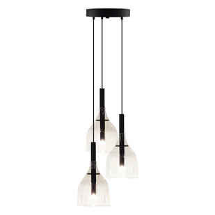 Kaskadowa zwisająca lampa Botor 5097 Shilo regulowana potrójna szklana czarny - Lampy sufitowe - miniaturka - grafika 1
