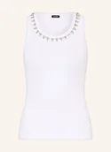 Koszulki i topy damskie - Joop! Top Taina Z Kamieniami Ozdobnymi weiss - miniaturka - grafika 1
