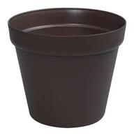 Donice - Donica ogrodowa tarasowa osłonka Brązowy DUŻA Patio Ø45 cm tworzywo sztuczne - miniaturka - grafika 1