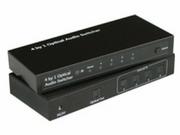 Adaptery i przejściówki - MicroConnect 4 to 1 Optical Audio Switcher MC-OPSW41 - miniaturka - grafika 1