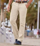 Spodnie męskie - Beżowe spodnie chinosy Mężczyzna Atlas For Men - Kolor : Beżowy - Rozmiar : 48 - miniaturka - grafika 1