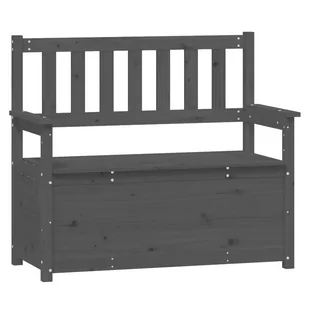 Lumarko Ławka, szara, 112,5x51,5x96,5 cm, lite drewno sosnowe - Ławki do przedpokoju - miniaturka - grafika 1
