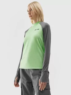 4F Koszulka funkcyjna w kolorze zielono-szarym - Koszulki sportowe damskie - miniaturka - grafika 1