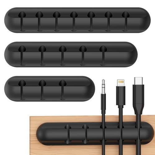 Uchwyt na kable z klipsami do kabli, 3/5 sztuk, z 2 kolorami organizera na biurko, kabel sieciowy, kabel USB do ładowania, ładowarki, kabel audio, do biura i dla użytkowników domowych