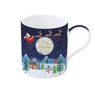 Kubki - Easy life Kubek Świąteczny Porcelanowy X-Mass Mug Eve Granatowy 350 Ml Wh - miniaturka - grafika 1