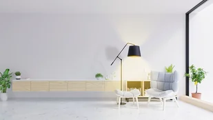 Funkcjonalna lampa podłogowa do czytania w salonie FOYA GOLD - Lampy stojące - miniaturka - grafika 1
