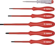 Śrubokręty - Topex wkrętaki elektryczne 5 szt + próbnik 1000V KK-23 39D155 - miniaturka - grafika 1