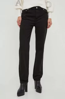 Spodnie damskie - Trussardi jeansy damskie high waist - grafika 1