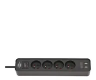 Listwy zasilające - Brennenstuhl LISTWA ZASILAJĄCA "ECOLOR" 4GN 1,5M CZARNA 2XUSB - miniaturka - grafika 1