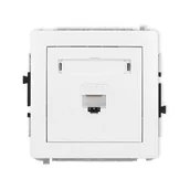Gniazdka elektryczne - Karlik Gniazdo komputerowe RJ45 kat.6 DECO - biały mat - miniaturka - grafika 1