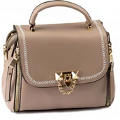 Torebki damskie - Alessio TOREBKA mała MIEJSKA kuferek DAMSKA LISTONOSZKA BRĄZ-MORELA - miniaturka - grafika 1