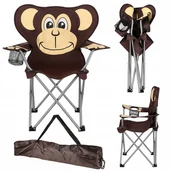 Zabawki zręcznościowe - KRZESŁO składane TURYSTYCZNE ogrodowe piknikowe dziecięce dla dzieci MAŁPKA - miniaturka - grafika 1