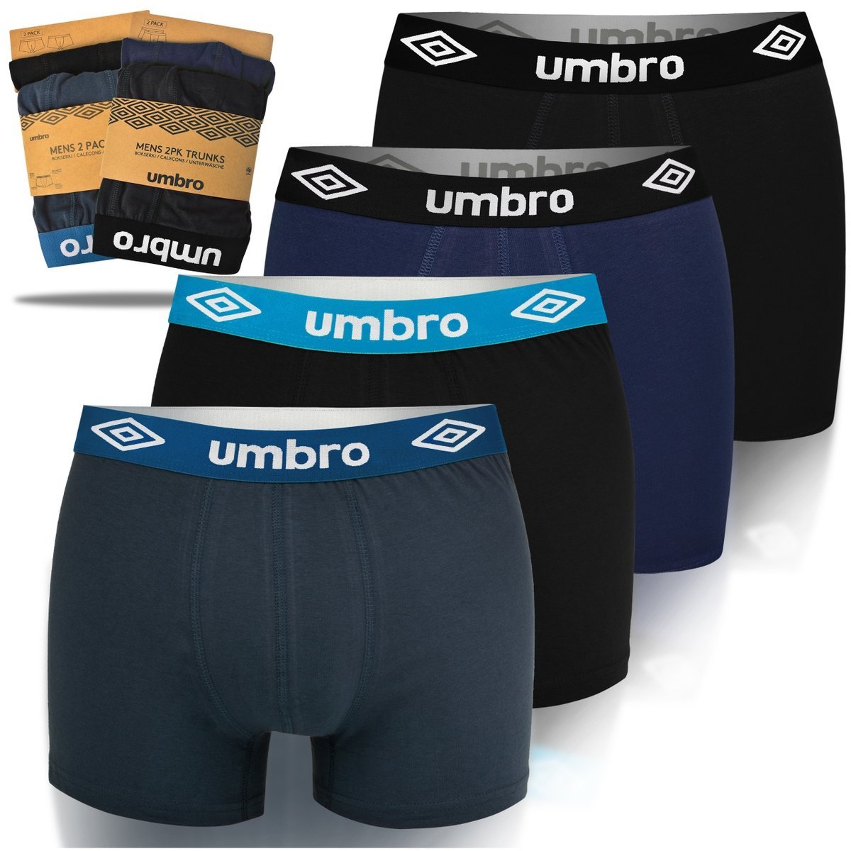 UMBRO Bokserki Męskie Bawełniane 4 sztuki BM563 Rozmiar XL