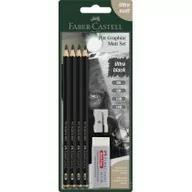 Przybory szkolne - Pitt graphite matt zestaw na blistrze 4 ołówki 2b 6b 10b 14b + gumka + temperówka - miniaturka - grafika 1