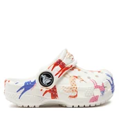 Buty dla dziewczynek - Klapki Crocs Classic Character Print Clog T 209697 Biały - miniaturka - grafika 1