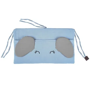 Hi Little One organizer przybornik do łóżeczka ELEPHANT Baby Blue/Grey - Organizery na łóżeczko - miniaturka - grafika 1