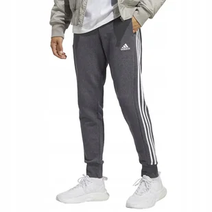 SPODNIE MĘSKIE ESSENTIALS FRENCH TERRY TAPERED CUFF 3-STRIPES ADIDAS - Dresy męskie - miniaturka - grafika 1