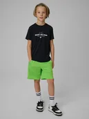 Spodnie i spodenki dla chłopców - 4F Spodenki sportowe szybkoschnące chłopięce - zielone 158/164 (12-14 lat) - miniaturka - grafika 1