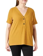 Koszulki i topy damskie - ONLY Carmakoma Carhelene SS Top T-Shirt damski, Harvest Gold, M - miniaturka - grafika 1