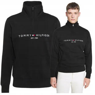 TOMMY HILFIGER bluza meska bez kaptura bluza meska czarna na suwak EST TOMMY HILFIGER bluza meska bez kaptura bluza meska czarna na suwak EST r.M - Bluzy męskie - miniaturka - grafika 1