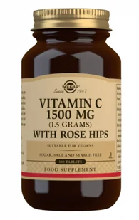 Solgar Witamina C, 1500 mg, z owocami róży, 180 tabletek - Witaminy i minerały - miniaturka - grafika 1