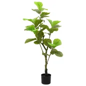 Sztuczne kwiaty - vidaXL Sztuczne drzewo Ficus 30 liści 125 cm zielone - miniaturka - grafika 1