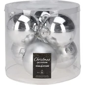 Bombki - Bombka szklana 8 cm 6 sztuk srebrny - miniaturka - grafika 1