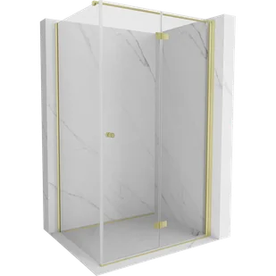 Mexen Mist-F T kabina prysznicowa składana prawa 75 x 110 cm, transparent, złota szczotkowana - 8A6T-075-110-55-00-P - Kabiny prysznicowe - miniaturka - grafika 1