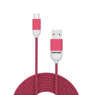 PANTONE kabel USB - microUSB 1,5m 2,4A PT-MC001-5 Pink 184C - Kable USB - miniaturka - grafika 1