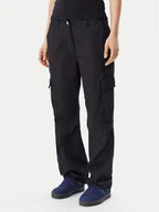 Spodnie damskie - Tommy Jeans Spodnie materiałowe DW0DW20350 Czarny Relaxed Fit - miniaturka - grafika 1